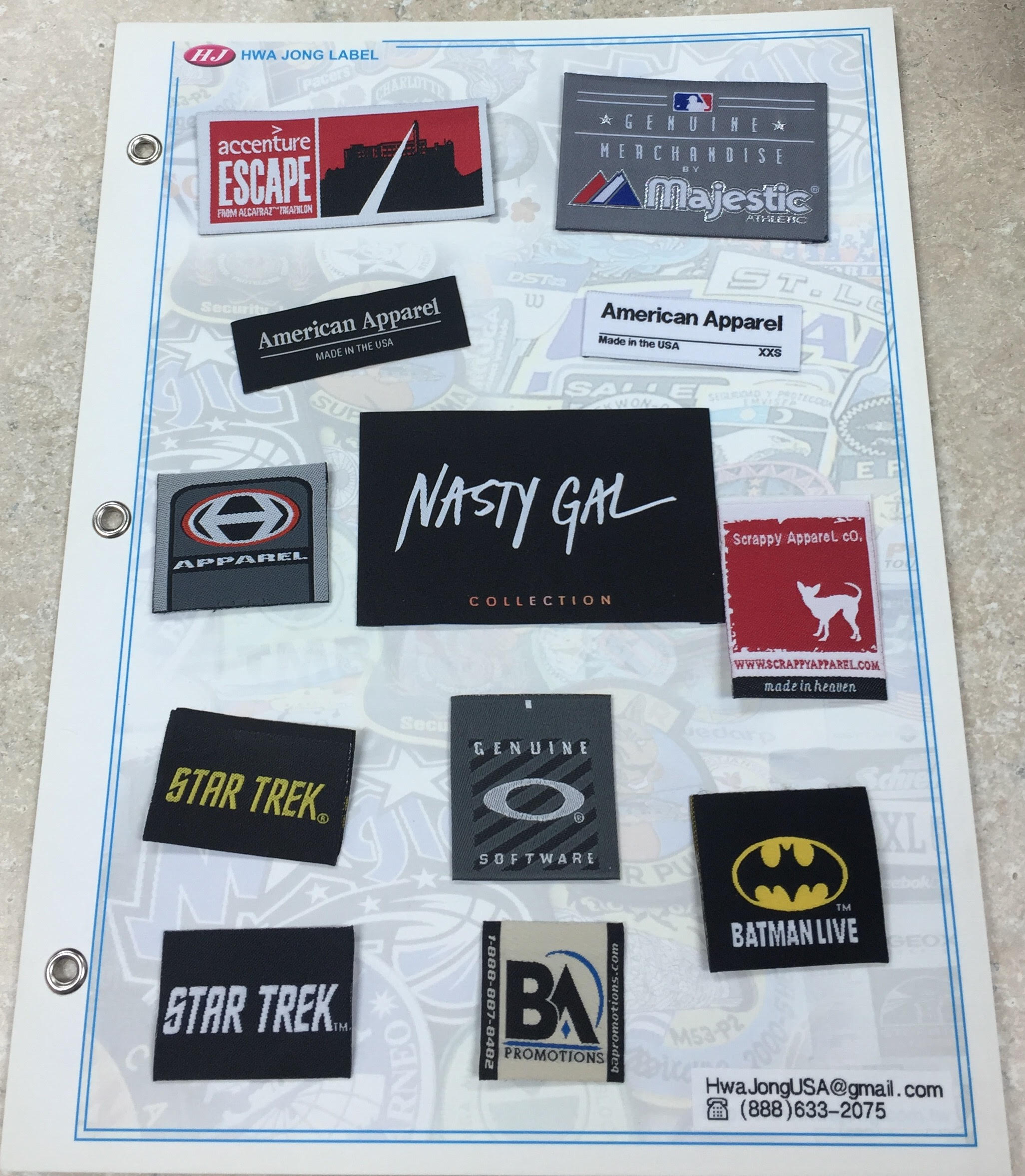 Portfolio of branded labels including Star Trek, Batman, MLB Majestic, and American Apparel